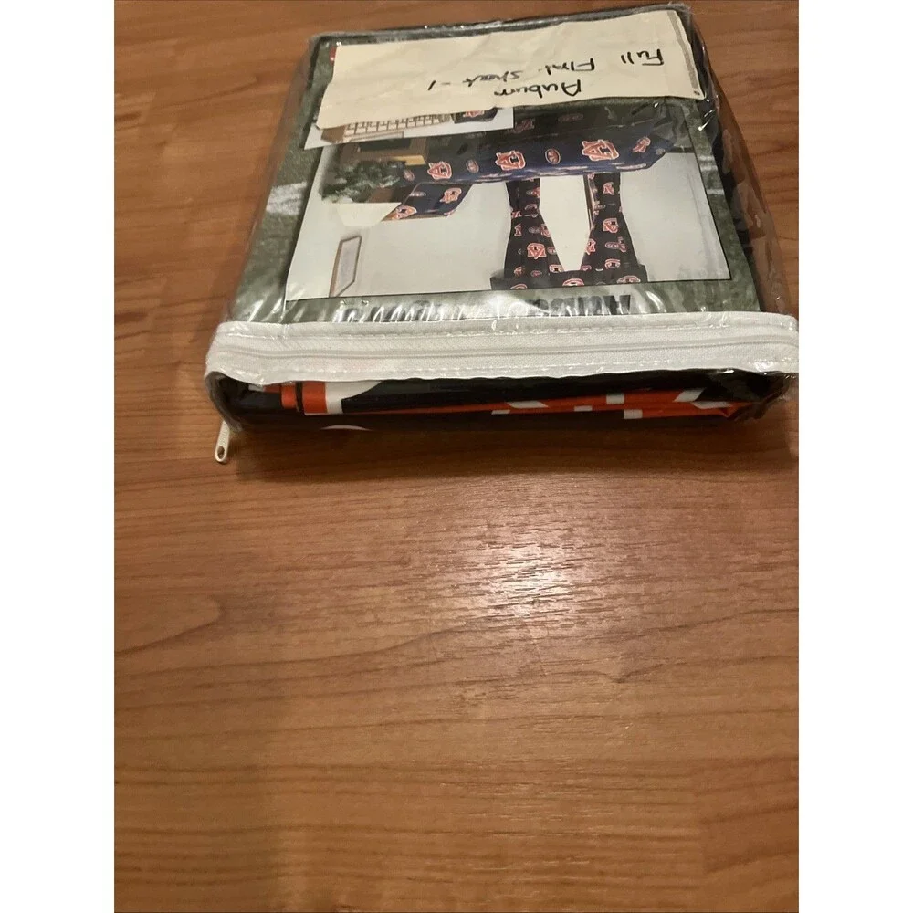 Auburn University AU Tigers Full Flat Sheet Navy Blue Burnt Orange